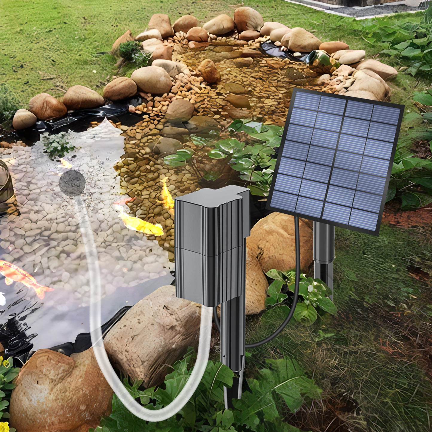 Pompe à oxygène solaire à piquet / Aérateur de bassin à énergie solaire