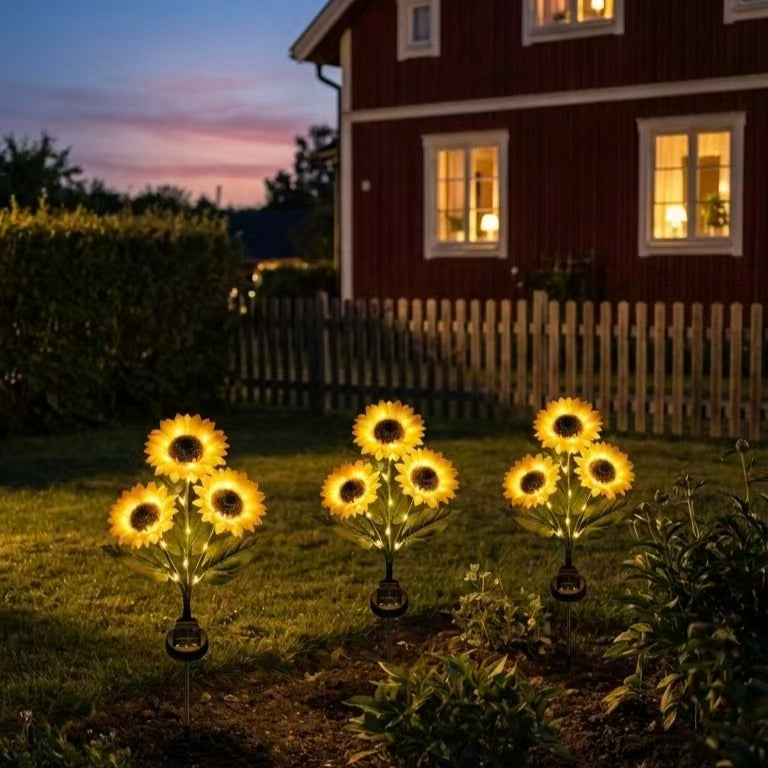 🌻 Lampe de jardin solaire tournesol – Ressemble à un vrai tournesol