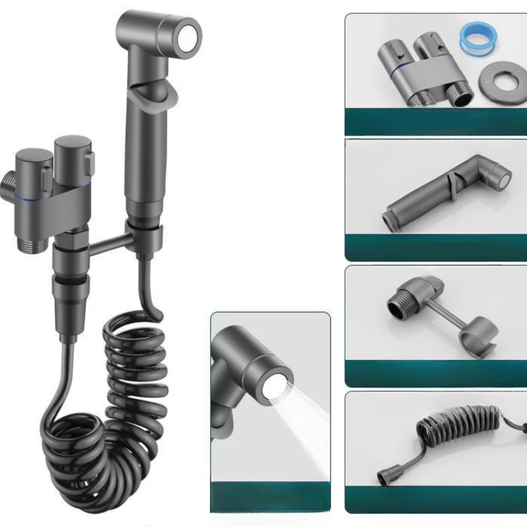 Kit douchette bidet pour WC – Douchette à main hygiénique & pistolet de nettoyage