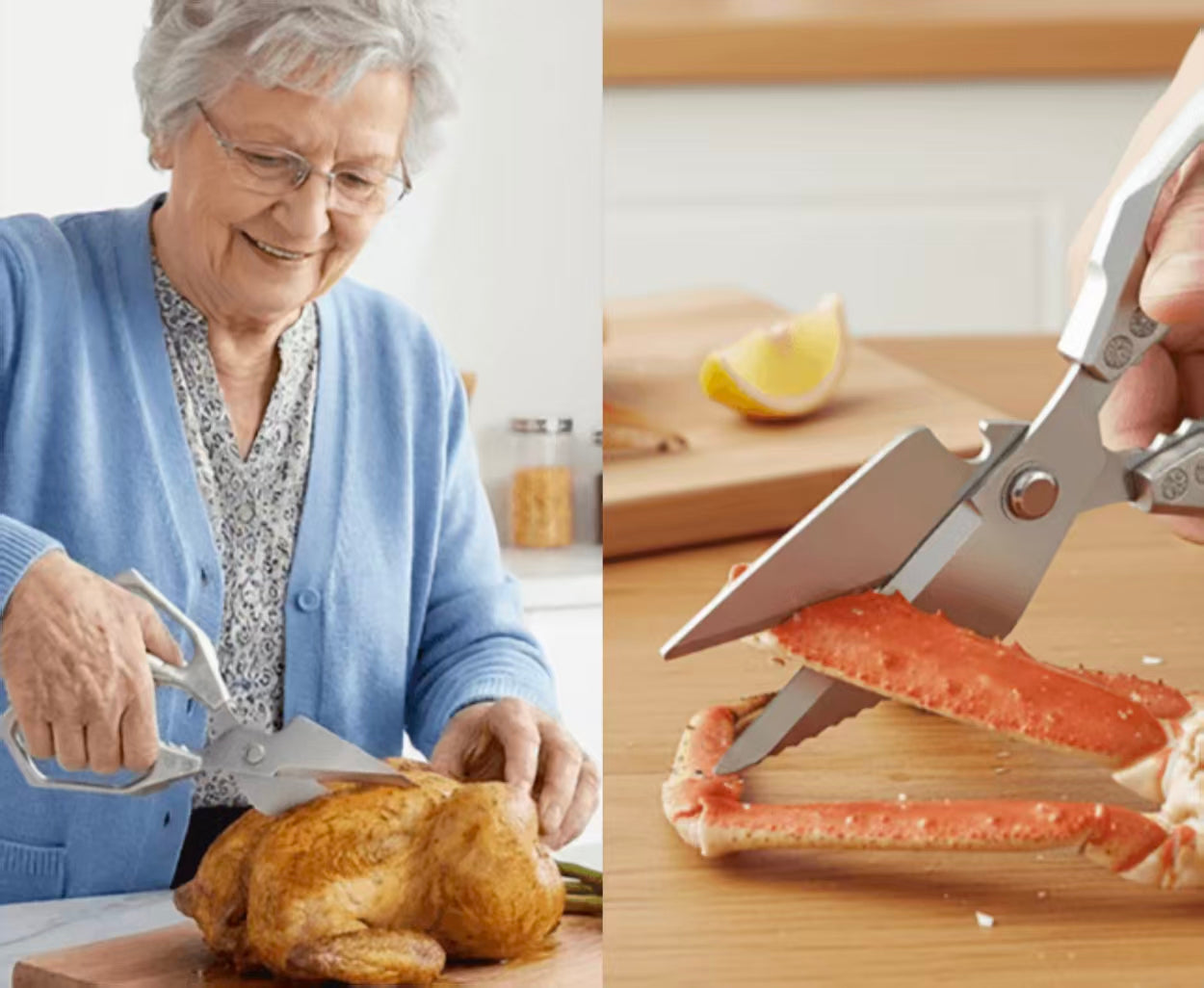 Ciseaux à volaille de cuisine puissants et multifonctions – Ciseaux de cuisine robustes pour viande et os