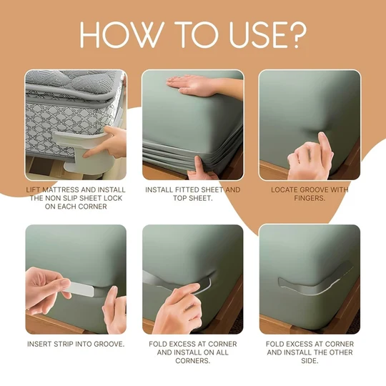 🔥📢 Temps limité : 50% DE RÉDUCTION ! Attaches pour draps universelles et faciles à installer avec maintien puissant (1 lot de 4 pcs)