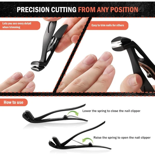 Coupe-ongles en acier inoxydable à large ouverture – Coupe facile et précise des ongles de pieds