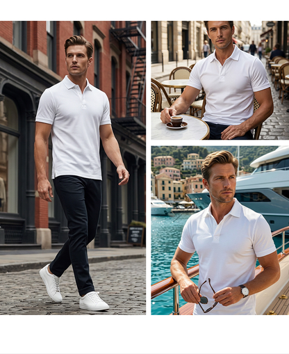 Polo à manches courtes pour homme – Coupe slim et sportive