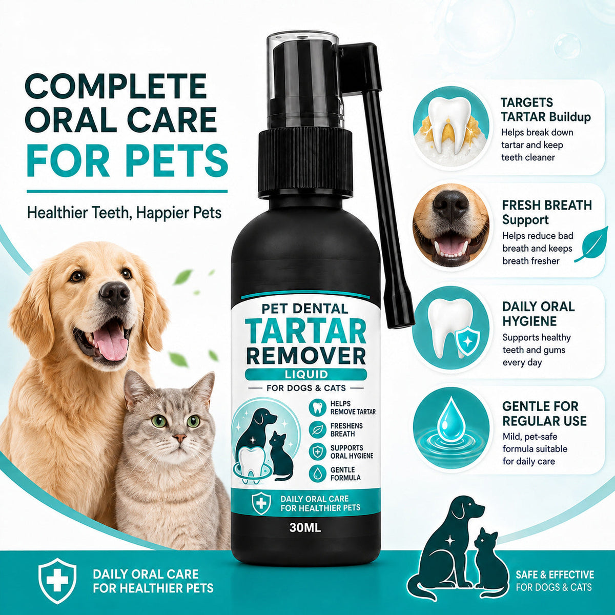 Spray doux de soins dentaires pour animaux de compagnie
