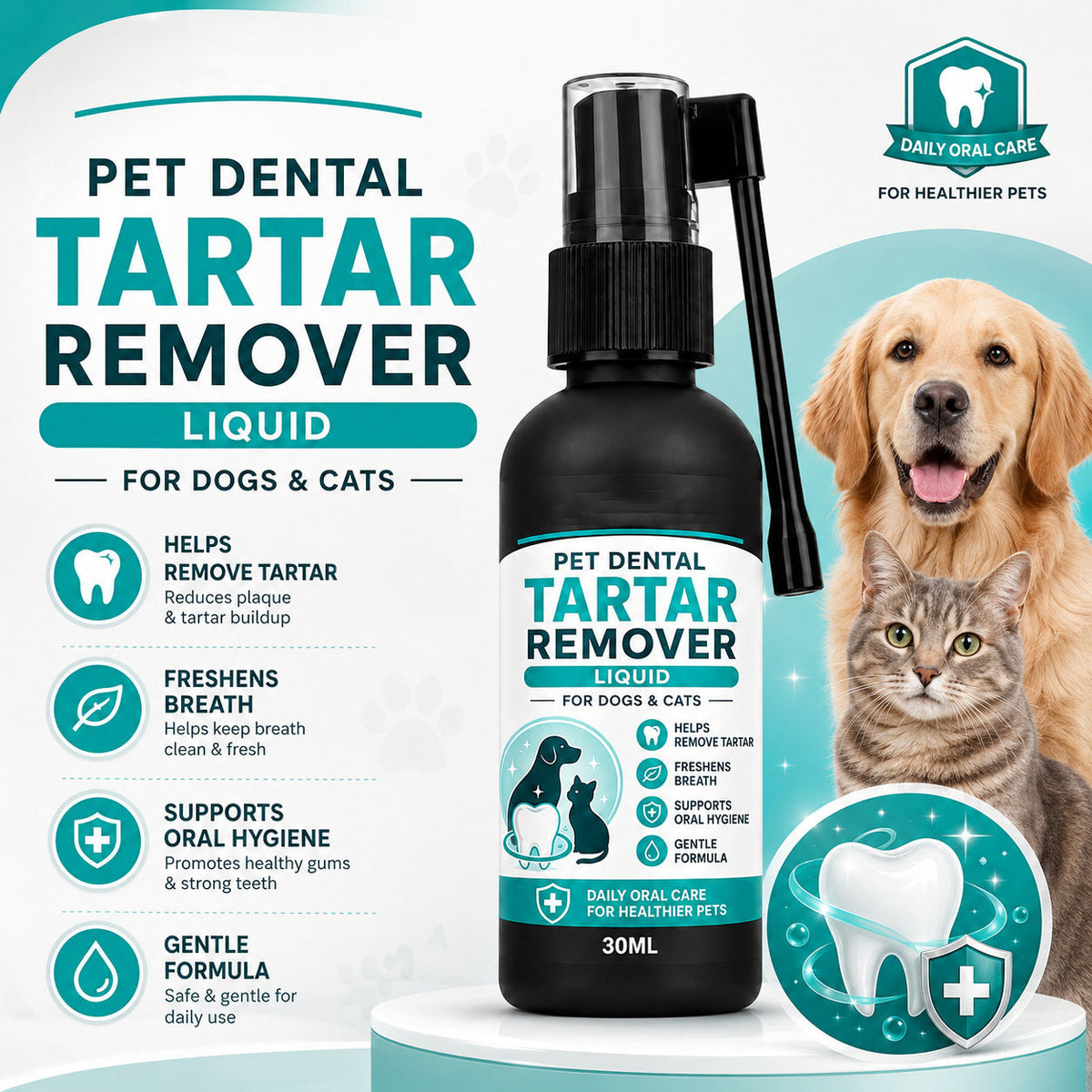 Spray doux de soins dentaires pour animaux de compagnie