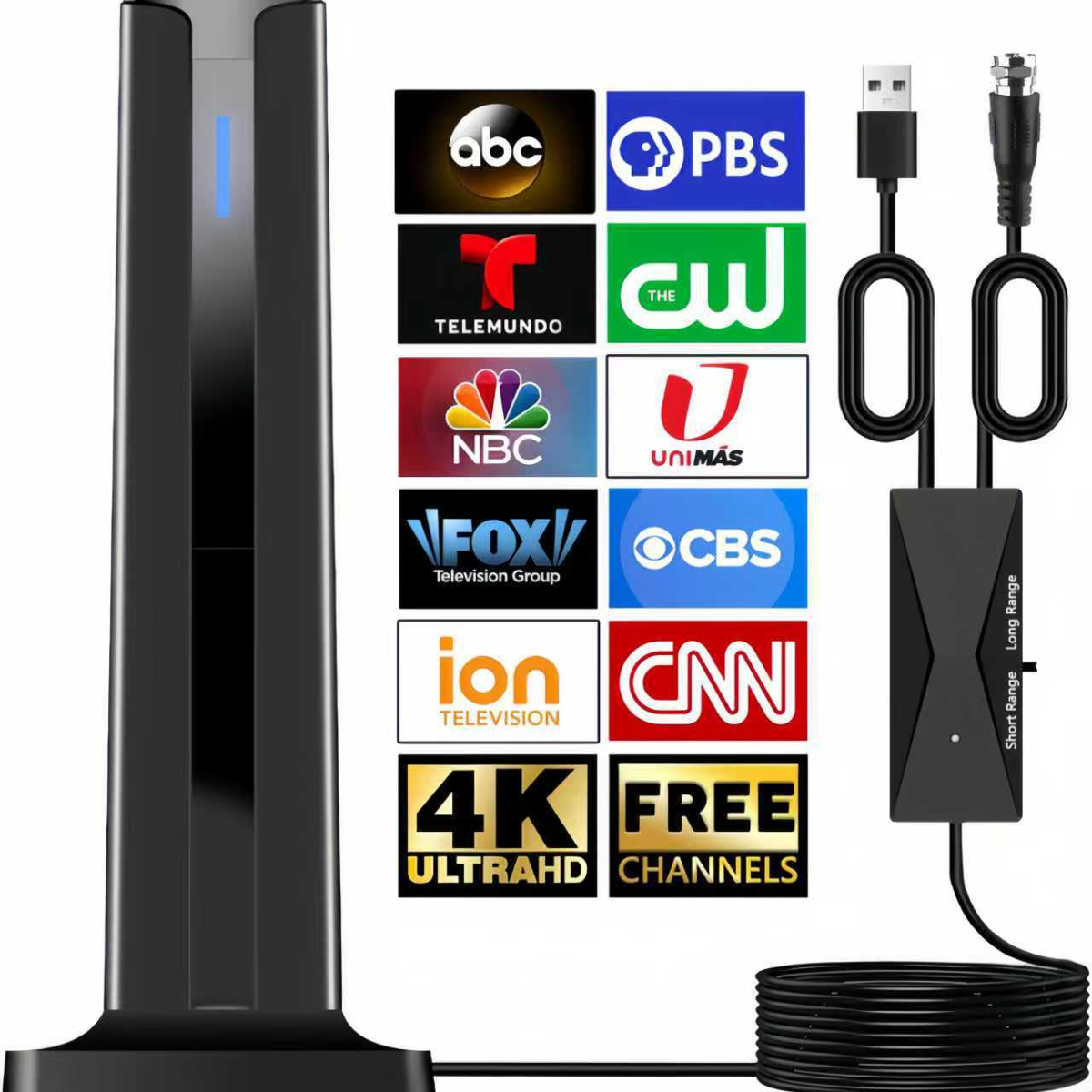 Antenne TV HD intérieure 4K / 1080P