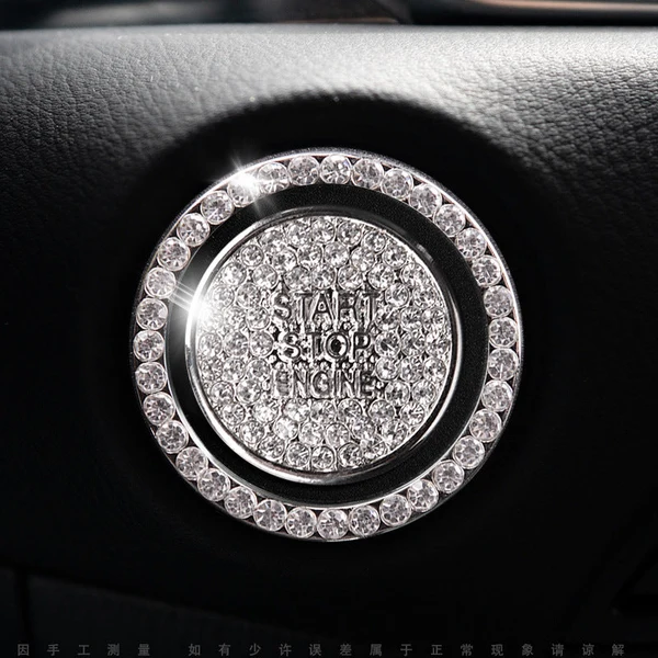 Anneau décoratif scintillant pour bouton de démarrage de voiture