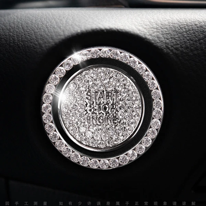 Anneau décoratif scintillant pour bouton de démarrage de voiture