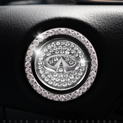 Anneau décoratif scintillant pour bouton de démarrage de voiture