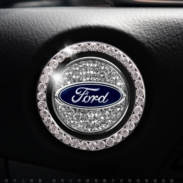 Anneau décoratif scintillant pour bouton de démarrage de voiture