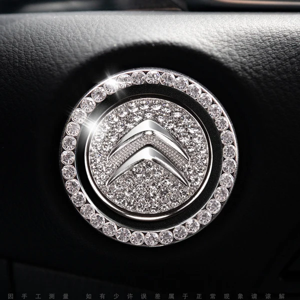 Anneau décoratif scintillant pour bouton de démarrage de voiture