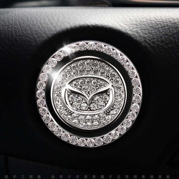Anneau décoratif scintillant pour bouton de démarrage de voiture