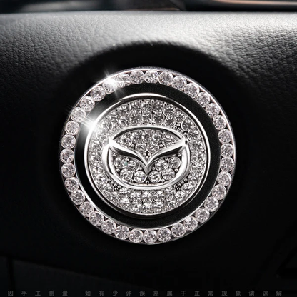Anneau décoratif scintillant pour bouton de démarrage de voiture