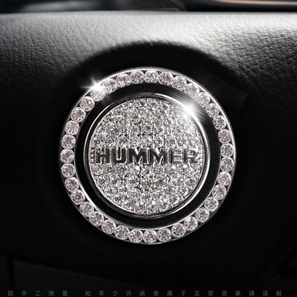 Anneau décoratif scintillant pour bouton de démarrage de voiture