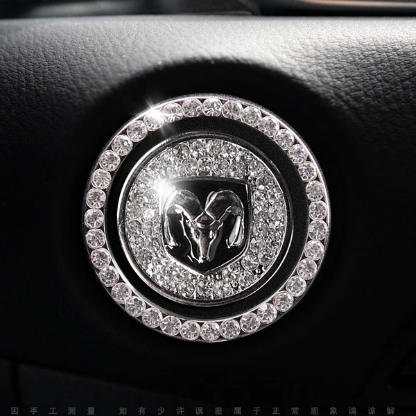 Anneau décoratif scintillant pour bouton de démarrage de voiture