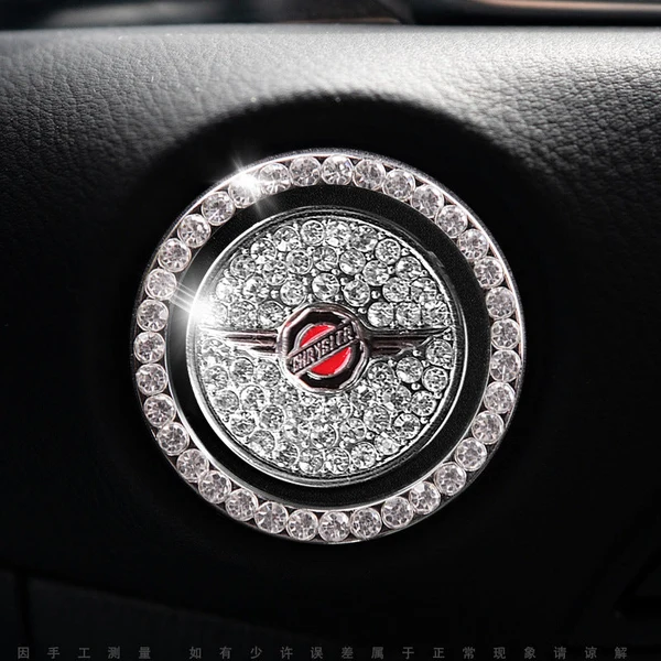 Anneau décoratif scintillant pour bouton de démarrage de voiture