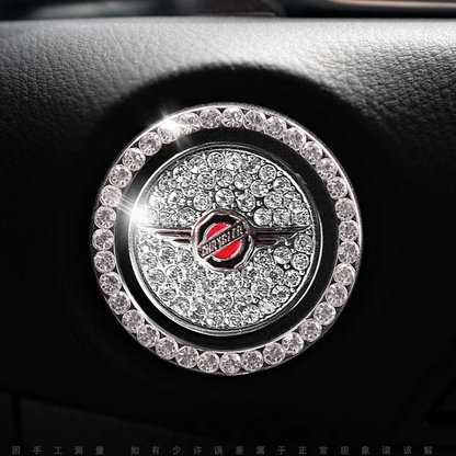 Anneau décoratif scintillant pour bouton de démarrage de voiture