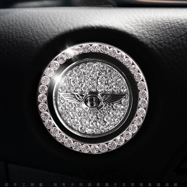 Anneau décoratif scintillant pour bouton de démarrage de voiture