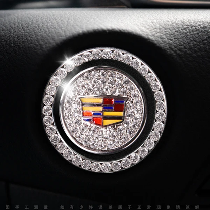 Anneau décoratif scintillant pour bouton de démarrage de voiture