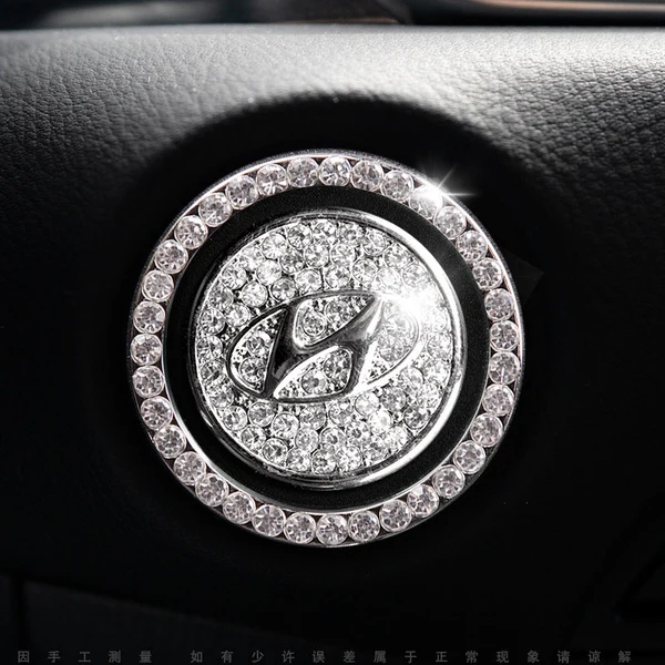 Anneau décoratif scintillant pour bouton de démarrage de voiture
