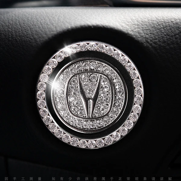 Anneau décoratif scintillant pour bouton de démarrage de voiture