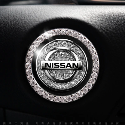 Anneau décoratif scintillant pour bouton de démarrage de voiture