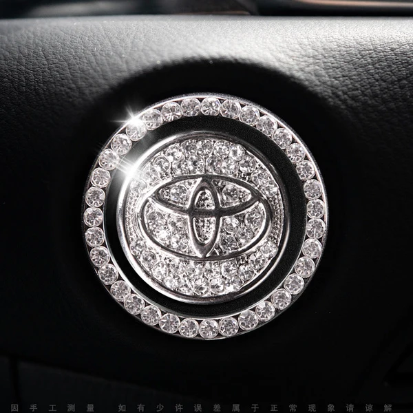 Anneau décoratif scintillant pour bouton de démarrage de voiture