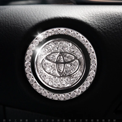 Anneau décoratif scintillant pour bouton de démarrage de voiture