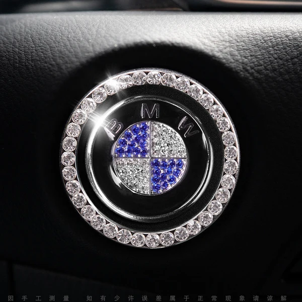 Anneau décoratif scintillant pour bouton de démarrage de voiture