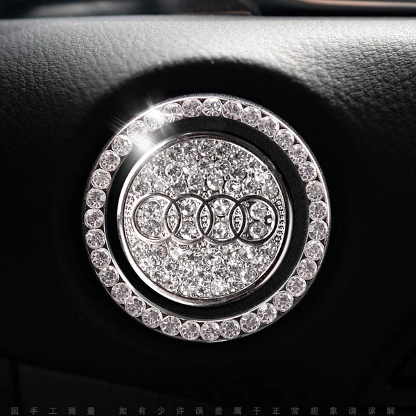 Anneau décoratif scintillant pour bouton de démarrage de voiture