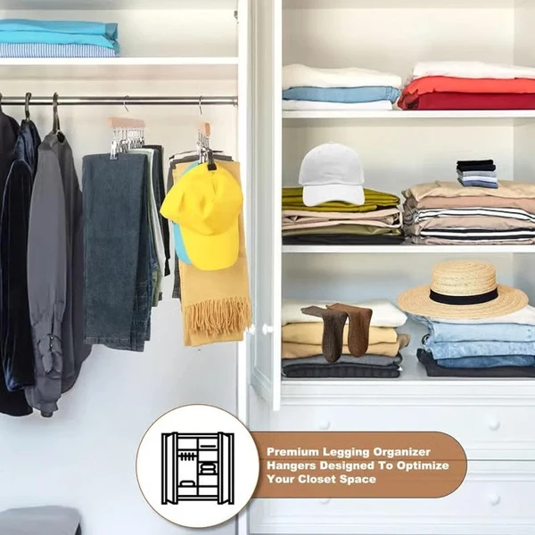 Cintre avec 10 pinces – Cintre d'étendage gain de place pour chaussettes et sous-vêtements