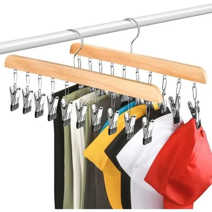 Cintre avec 10 pinces – Cintre d'étendage gain de place pour chaussettes et sous-vêtements