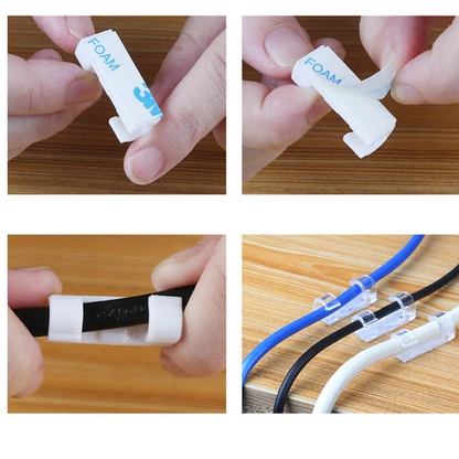 Clips pour câbles auto-adhésifs – Range-câbles pratique et facile pour bureau et maison