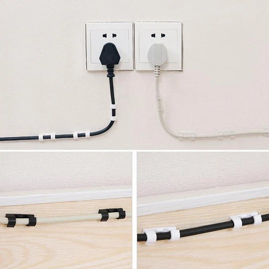 Clips pour câbles auto-adhésifs – Range-câbles pratique et facile pour bureau et maison