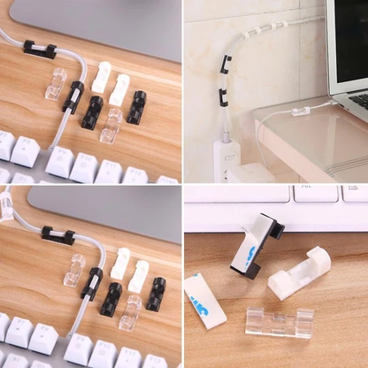 Clips pour câbles auto-adhésifs – Range-câbles pratique et facile pour bureau et maison