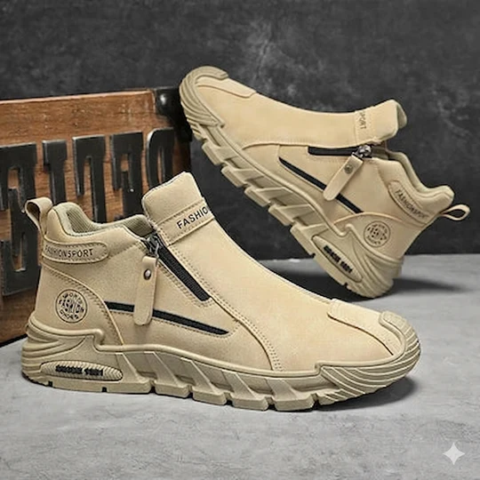 Chaussures de randonnée pour hommes avec fermeture éclair latérale – Chaussures durables pour l'outdoor et le trekking
