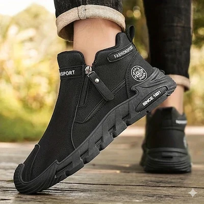 Chaussures de randonnée pour hommes avec fermeture éclair latérale – Chaussures durables pour l'outdoor et le trekking