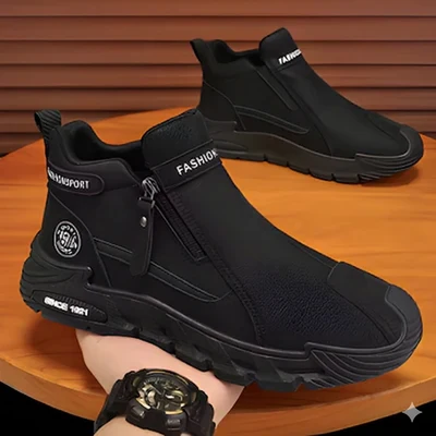 Chaussures de randonnée pour hommes avec fermeture éclair latérale – Chaussures durables pour l'outdoor et le trekking