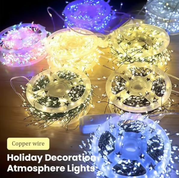 Guirlande lumineuse LED en fil de cuivre effet grappe