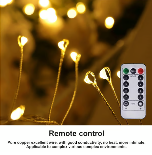Guirlande lumineuse LED en fil de cuivre effet grappe