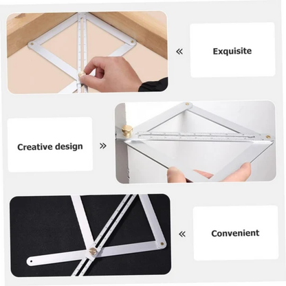 Règle de précision : Rapporteur d'angle professionnel multi-angles pour la construction