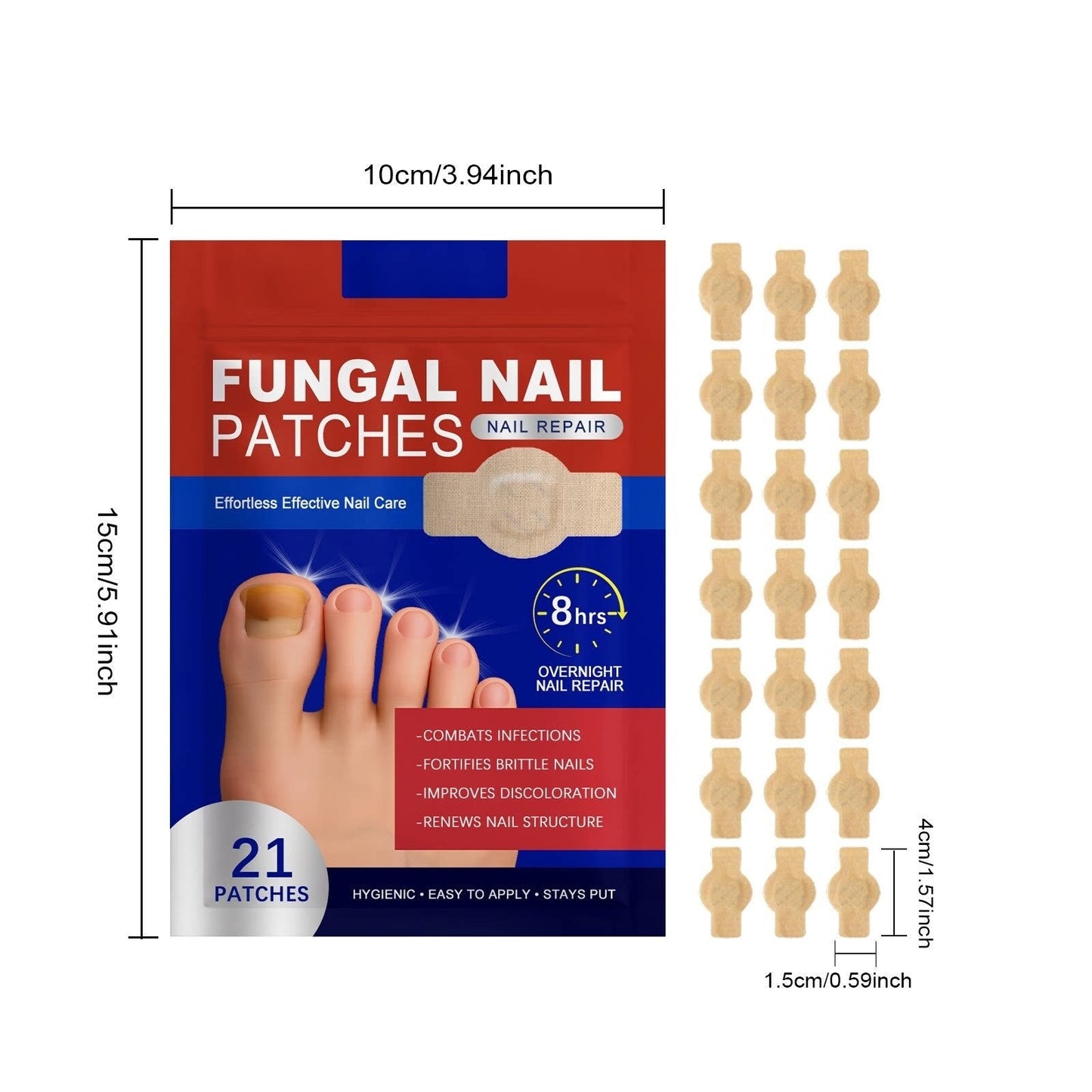 FungalPatch – Kit de Soin Intensif des Ongles – Patchs Antifongiques Auto-adhésifs