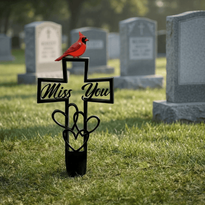 🐦💖 Plaque commémorative en métal pour cimetière ✝️