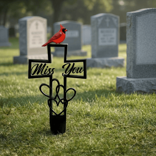 🐦💖 Plaque commémorative en métal pour cimetière ✝️