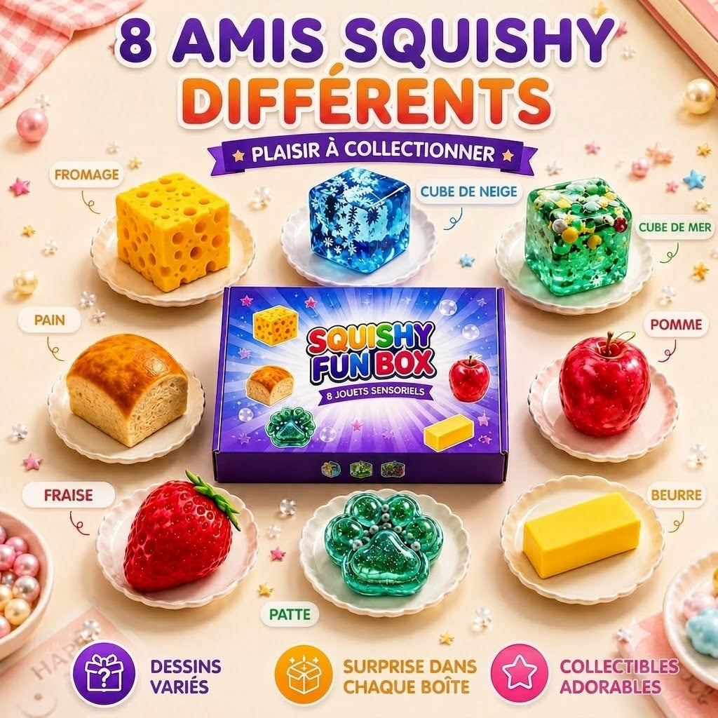 Boîte Squishy Drôle & Mignonne – Le best-seller populaire de la boîte mystère magique !