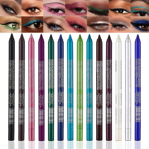 Kit de 14 eye-liners gel colorés imperméables 👁️🌈✏️