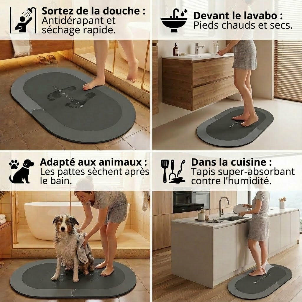 Tapis de bain à séchage rapide