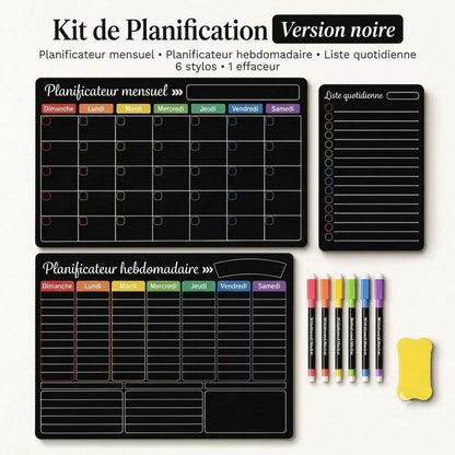 Planning familial magnétique – Agenda mensuel, hebdomadaire et quotidien