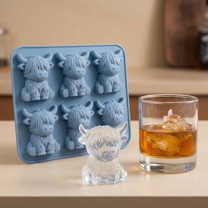 🐮 Moule à glaçons Mini Vache Highland – En silicone 3D pour glaçons