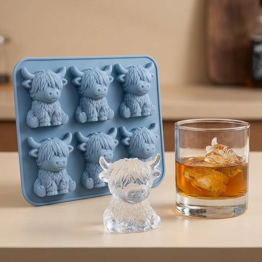 🐮 Moule à glaçons Mini Vache Highland – En silicone 3D pour glaçons